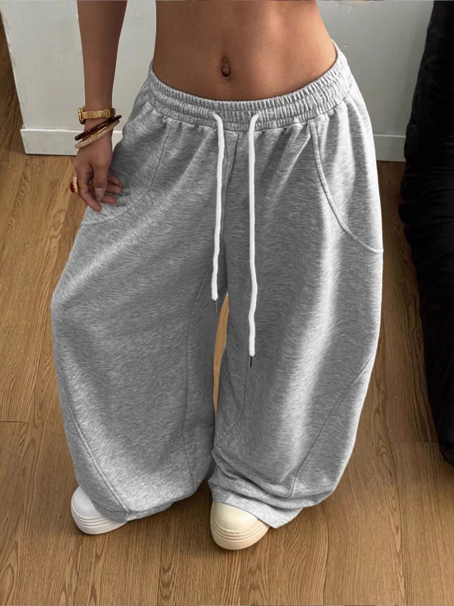 Straight-fit Loose-fit Pocket Drawstring Pants - Image 3