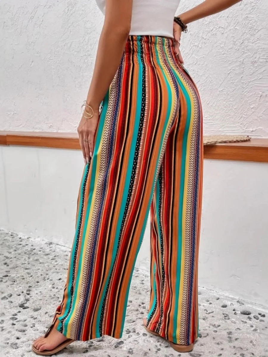 Color Lace Up Straight-fit Loose-fit Pants - Image 3
