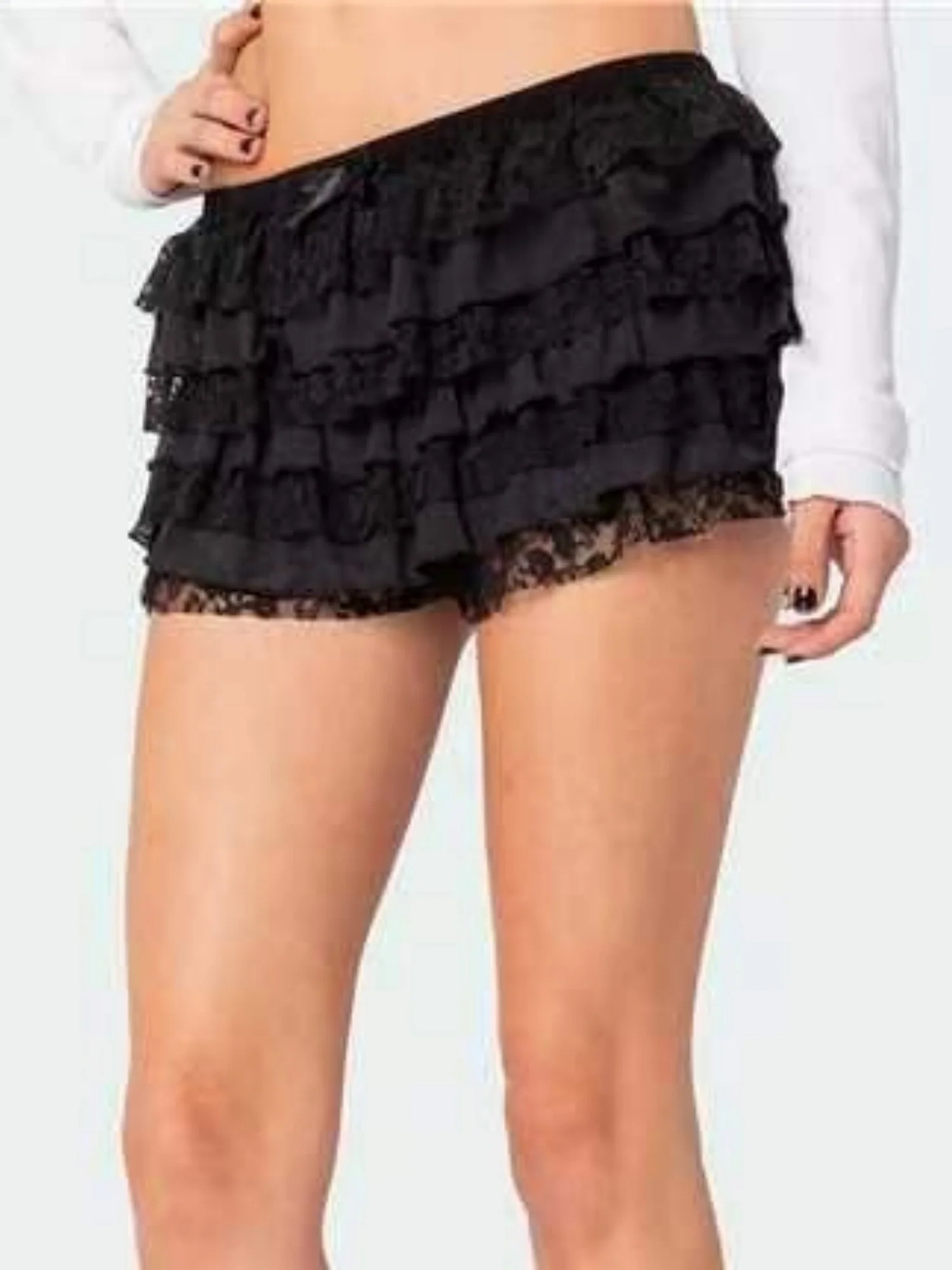 Y2K Lace Trim Multi-tiered Cake Skirt Sweet Short Skirt - Image 8