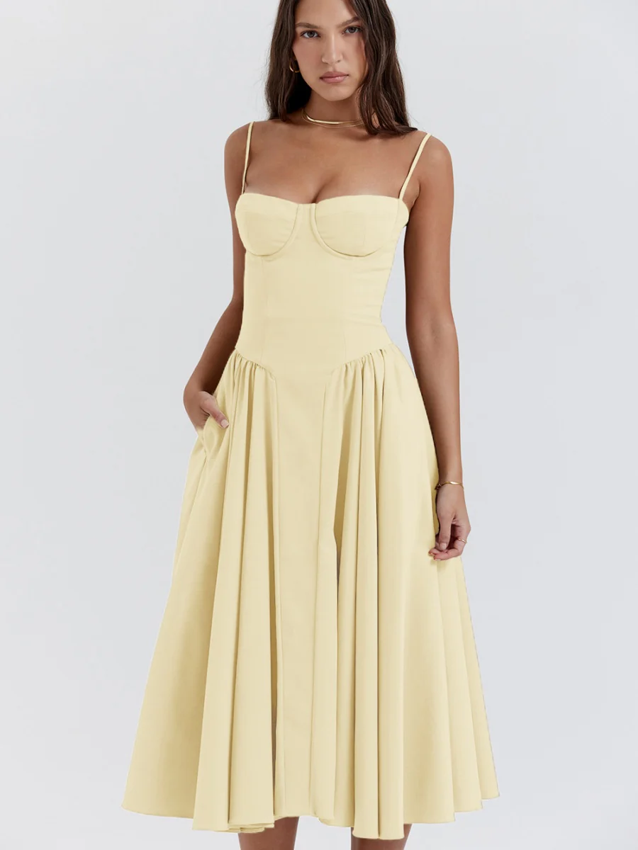 Camisoles Big Swing Solid Color Midi Dresses - Image 11