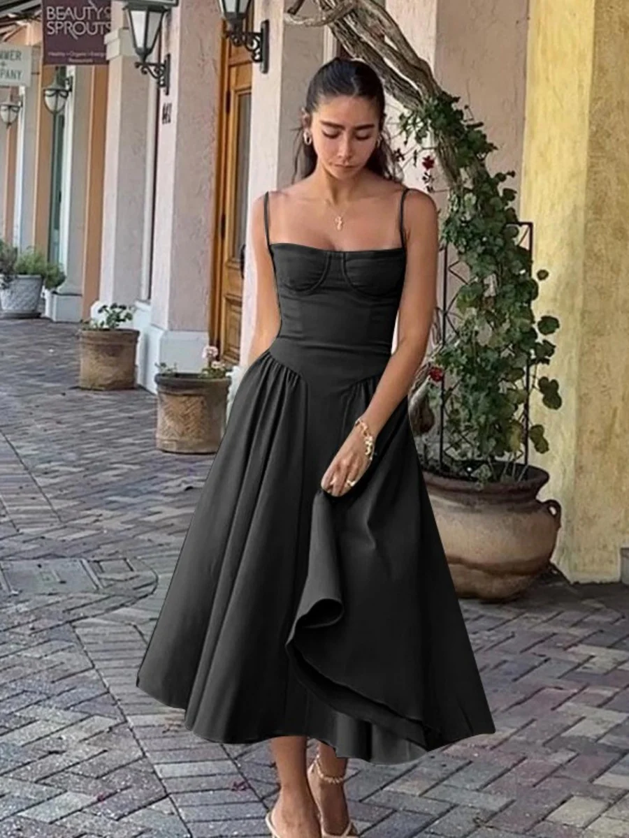 Camisoles Big Swing Solid Color Midi Dresses - Image 16