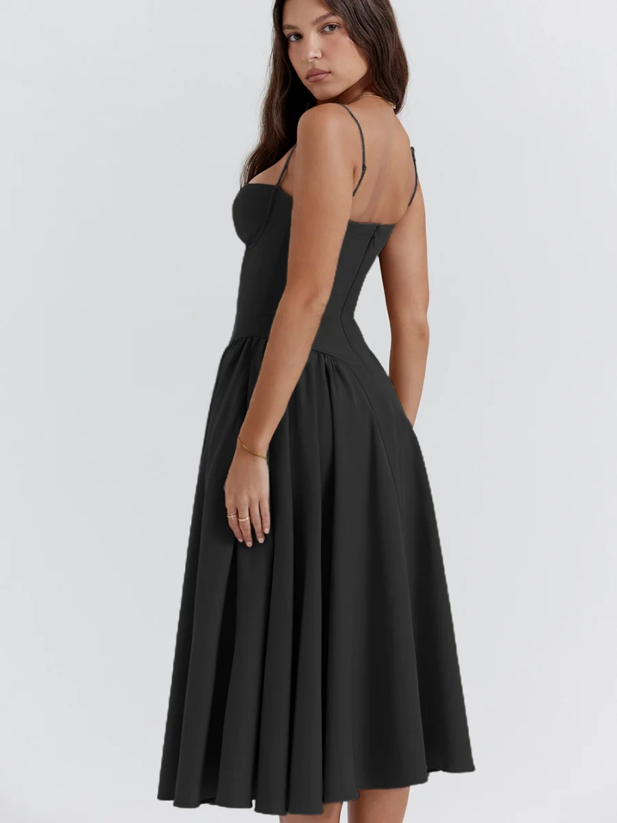 Camisoles Big Swing Solid Color Midi Dresses - Image 18