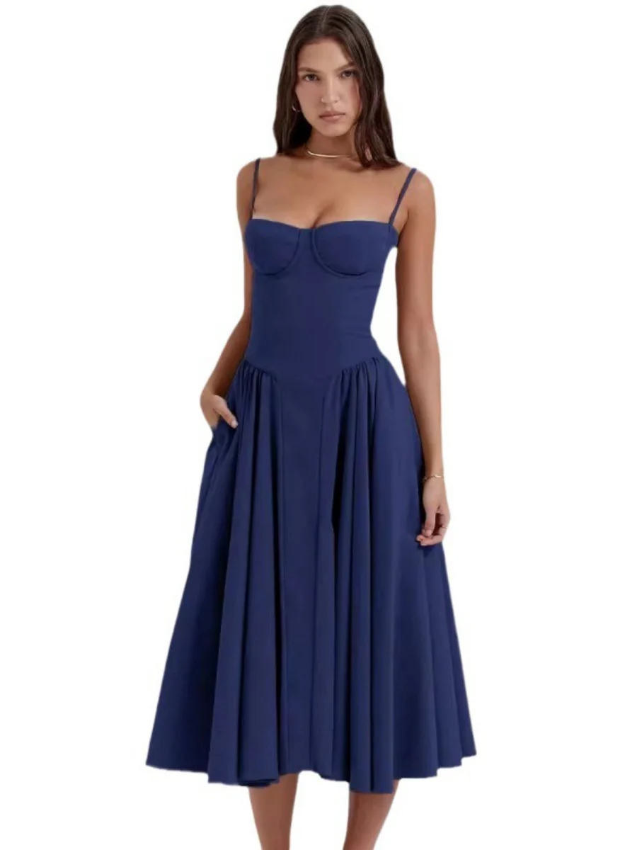 Camisoles Big Swing Solid Color Midi Dresses - Image 2