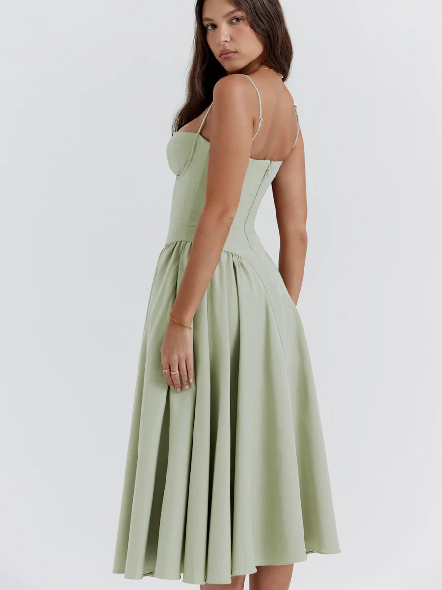 Camisoles Big Swing Solid Color Midi Dresses - Image 21