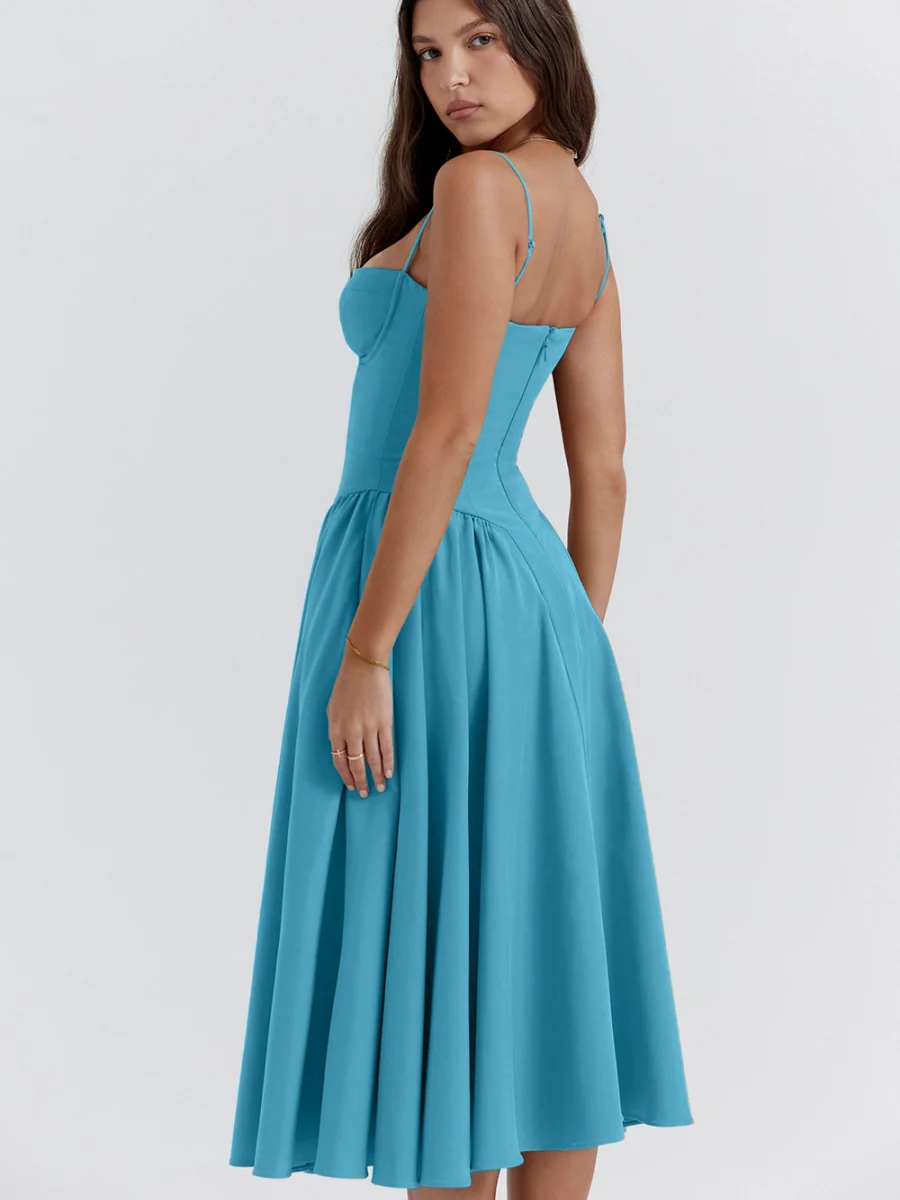Camisoles Big Swing Solid Color Midi Dresses - Image 26