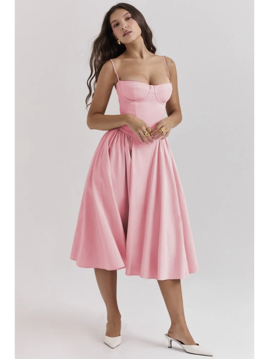 Camisoles Big Swing Solid Color Midi Dresses - Image 7