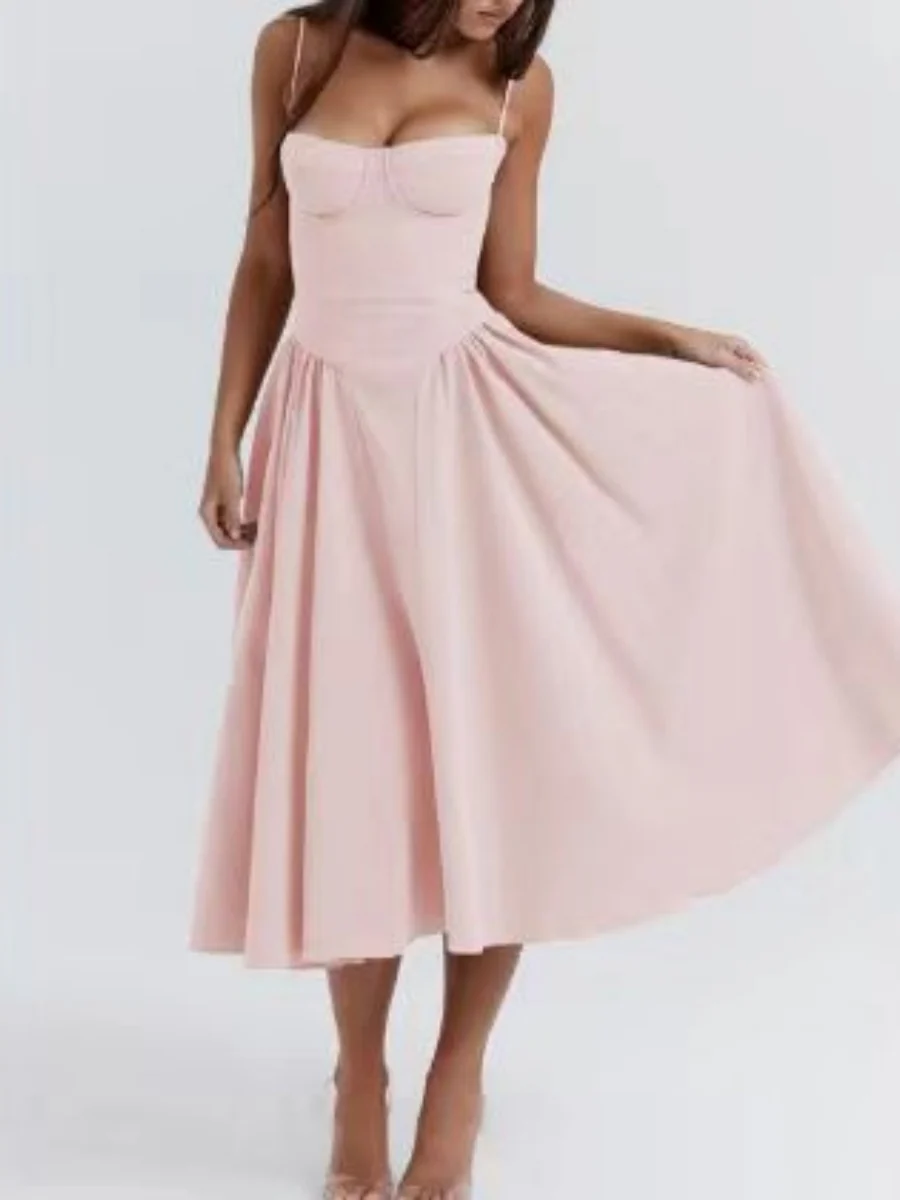 Camisoles Big Swing Solid Color Midi Dresses - Image 8