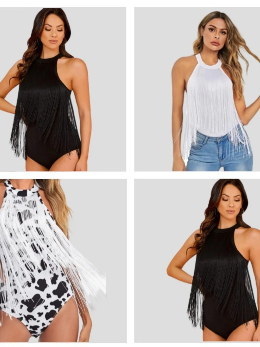 Tassel Halter Body Shaping Bodysuits - Image 5