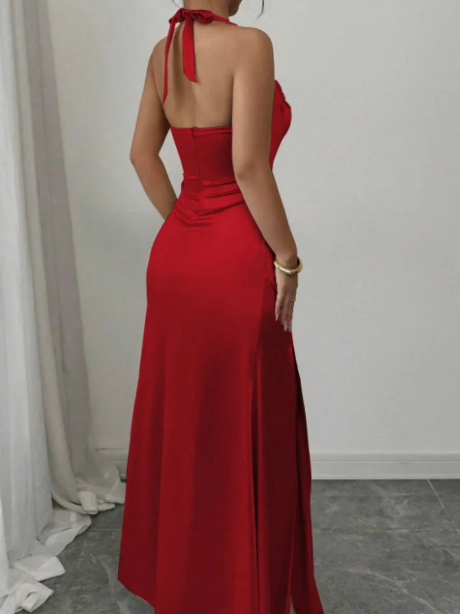 Backless Strapless Bodycon Long Dress With Slit - Image 11