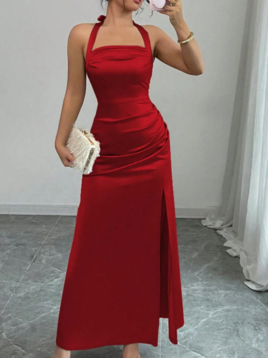 Backless Strapless Bodycon Long Dress With Slit - Image 13