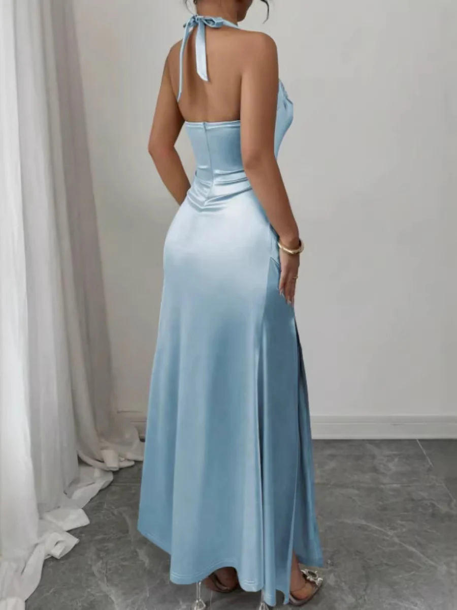 Backless Strapless Bodycon Long Dress With Slit - Image 2