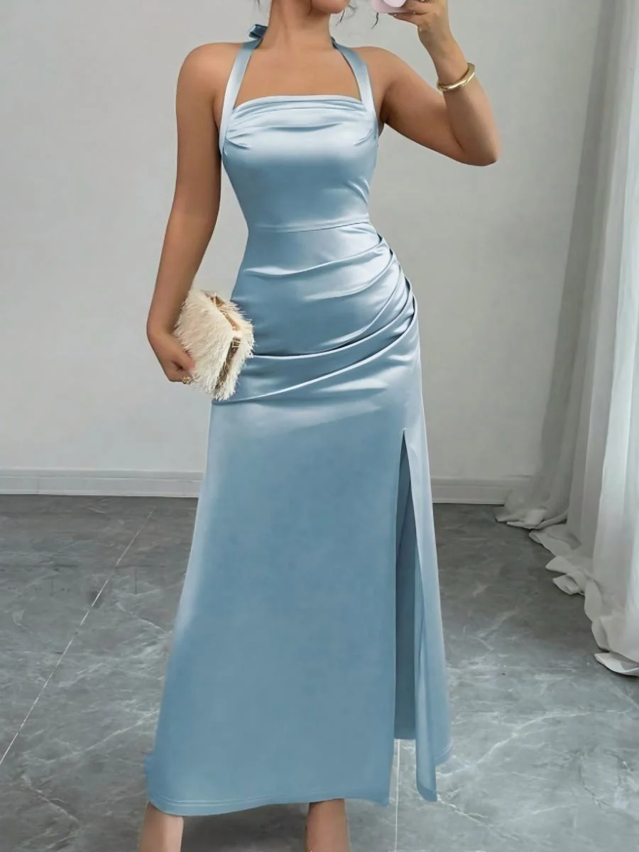 Backless Strapless Bodycon Long Dress With Slit - Image 5