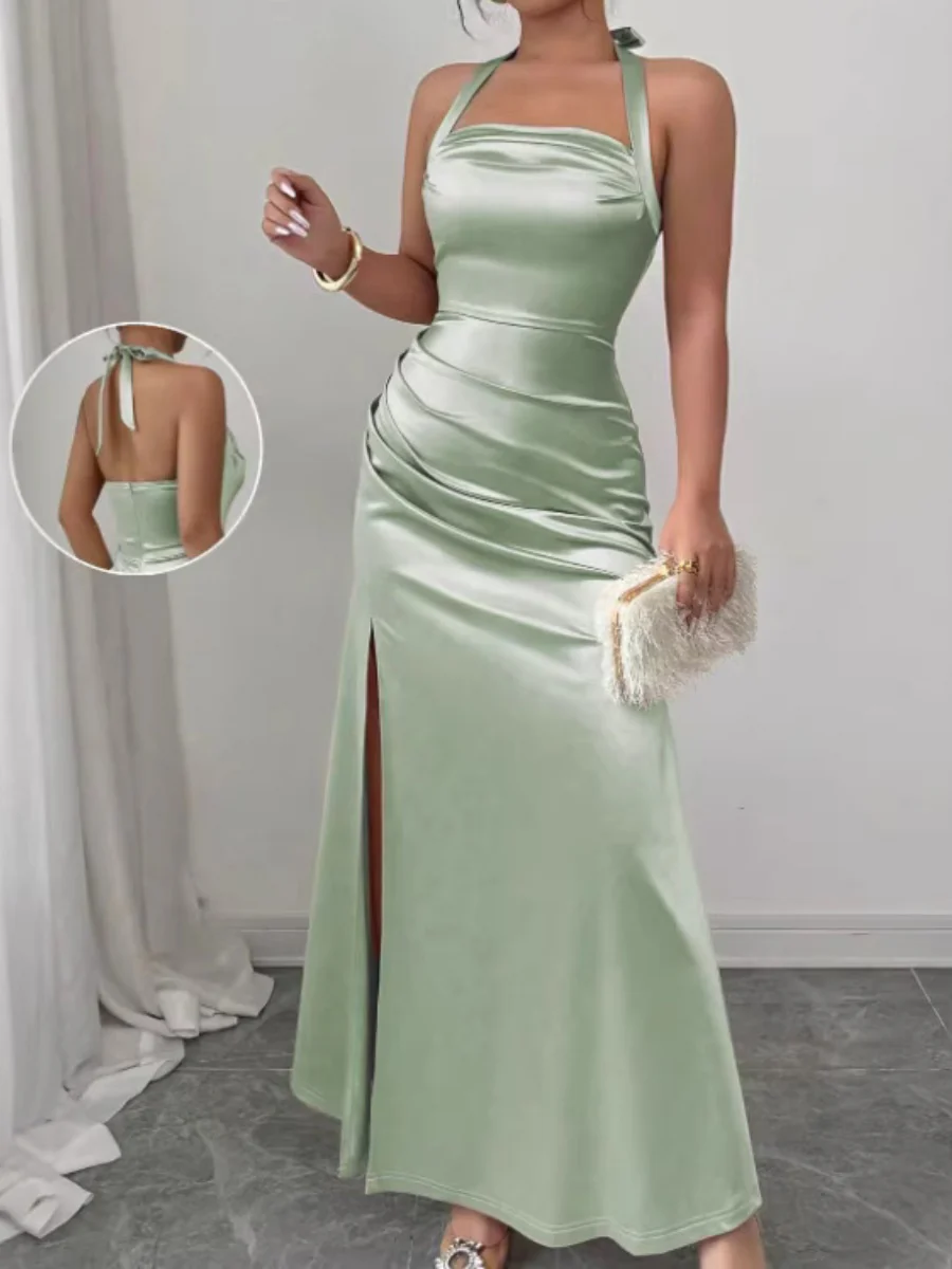 Backless Strapless Bodycon Long Dress With Slit - Image 6