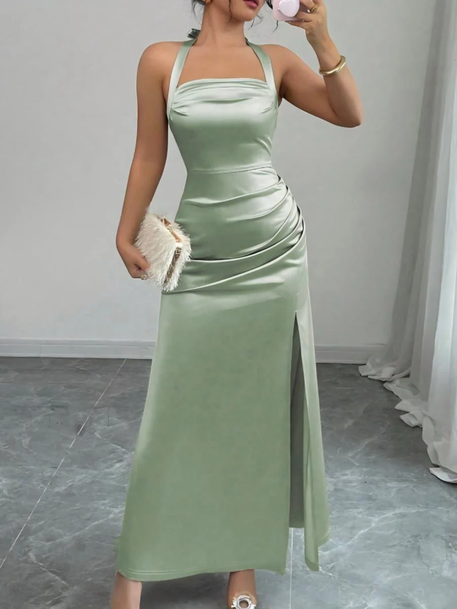 Backless Strapless Bodycon Long Dress With Slit - Image 9