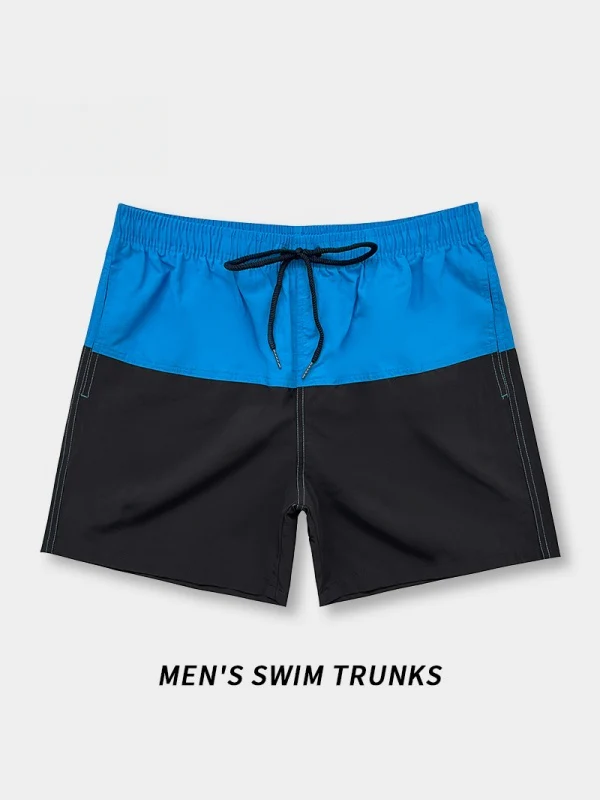 Loose-fit Straight-fit Breathable Color-blocked Four Points Beach Shorts - Image 10