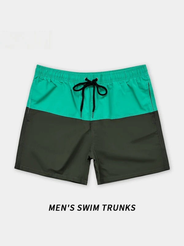 Loose-fit Straight-fit Breathable Color-blocked Four Points Beach Shorts - Image 11