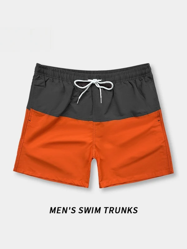 Loose-fit Straight-fit Breathable Color-blocked Four Points Beach Shorts - Image 8
