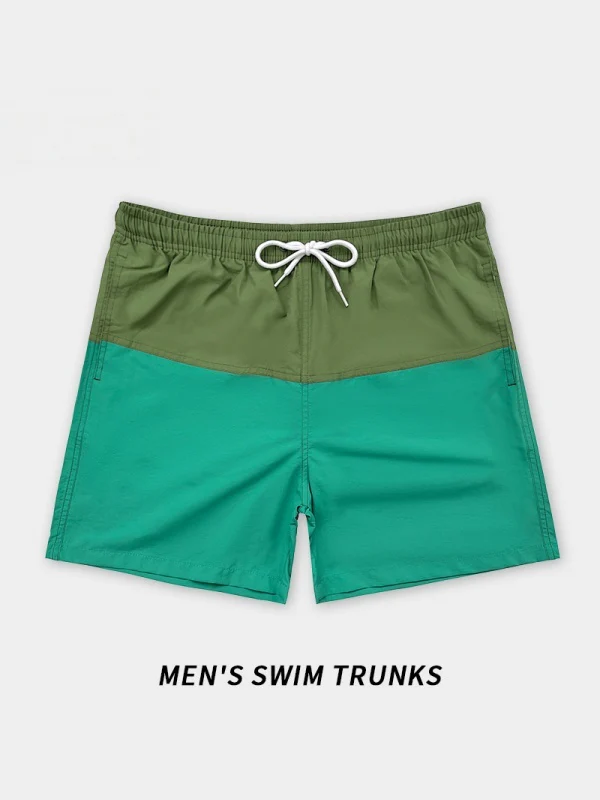 Loose-fit Straight-fit Breathable Color-blocked Four Points Beach Shorts - Image 9