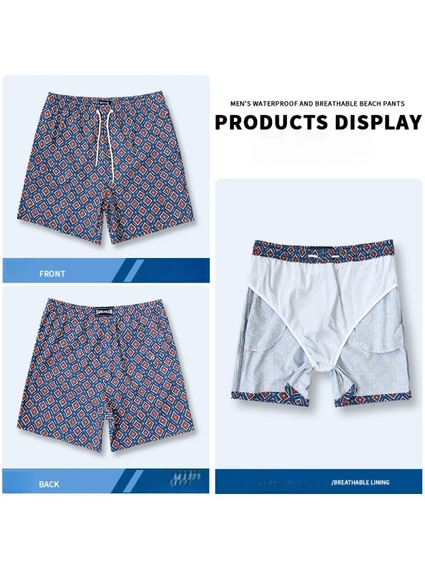 Double Layer Plus Size Loose-fit Quick-drying Beach Shorts - Image 4