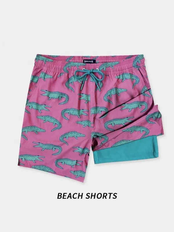 Outerwear Loose-fit Breathable Quick-drying Double Layer Beach Shorts - Image 5