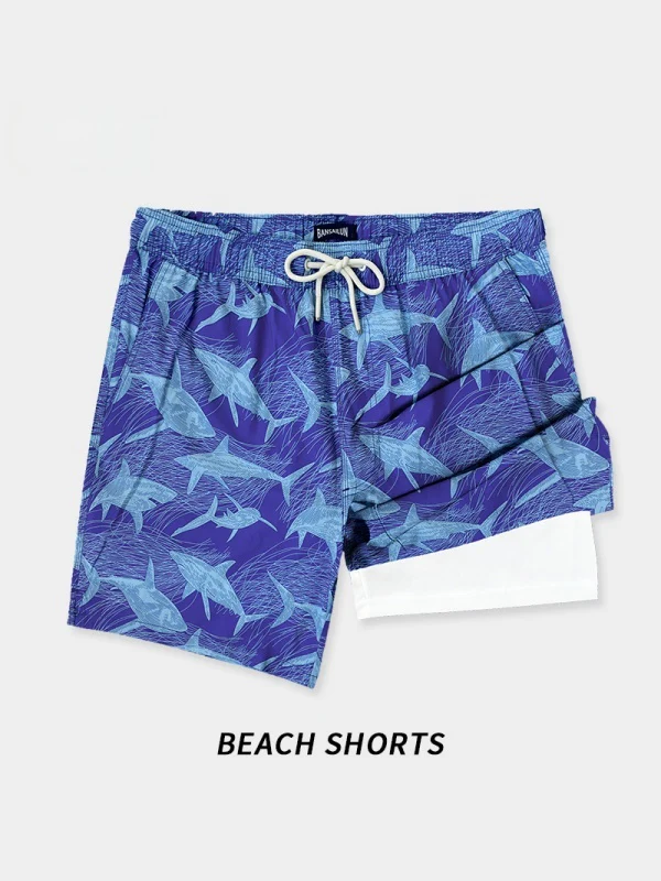 Outerwear Loose-fit Breathable Quick-drying Double Layer Beach Shorts - Image 6