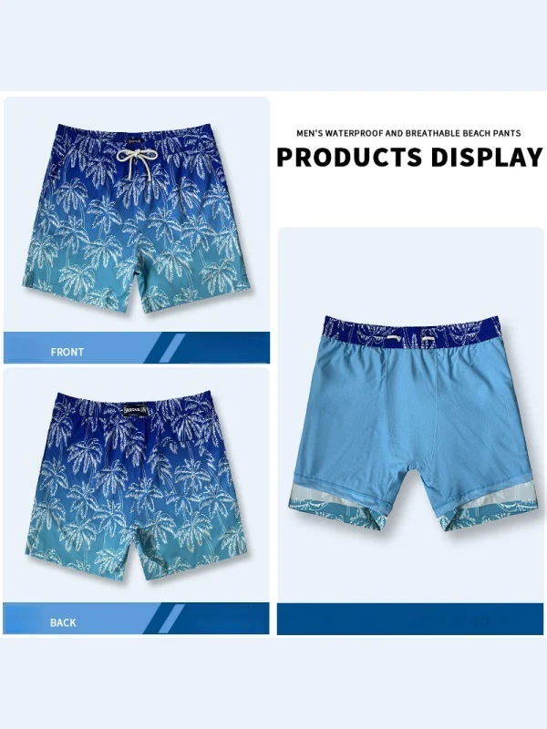 Double Layer Printed Quick-drying Water-repellent Beach Shorts - Image 3