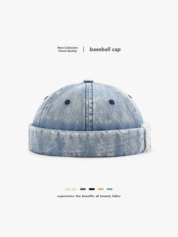 Distressed Washed Denim Hip Hop Melon-shaped Hat
