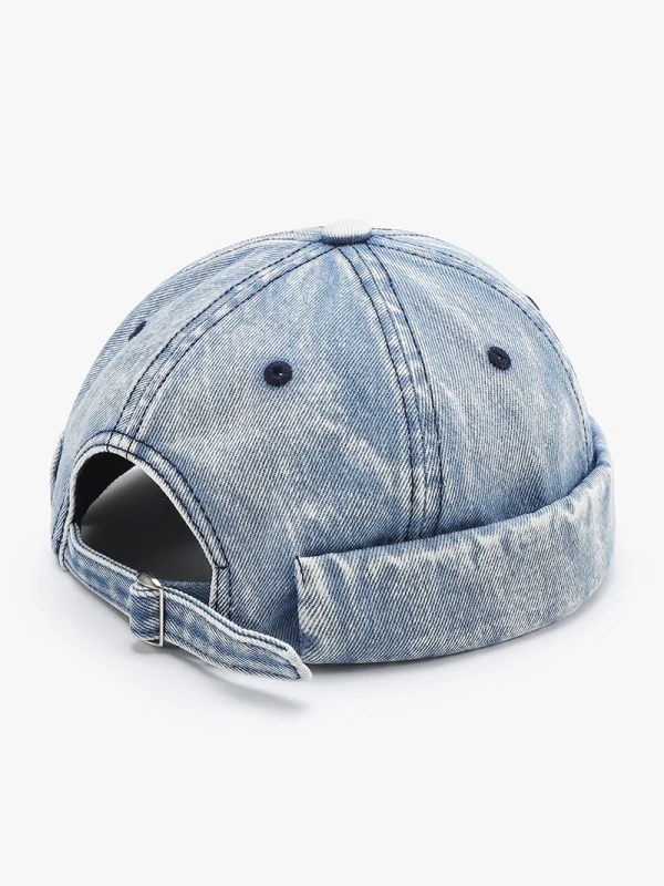 Distressed Washed Denim Hip Hop Melon-shaped Hat - Image 2