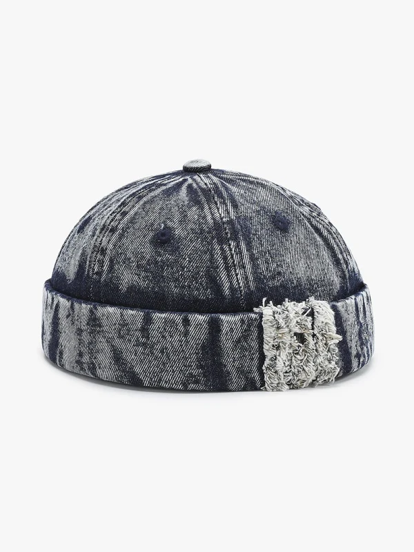 Distressed Washed Denim Hip Hop Melon-shaped Hat - Image 4