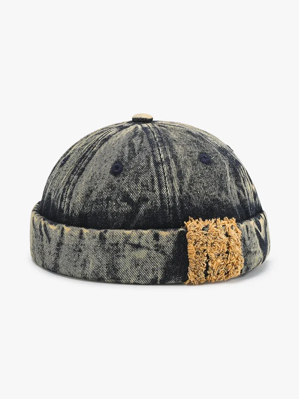 Distressed Washed Denim Hip Hop Melon-shaped Hat - Image 6