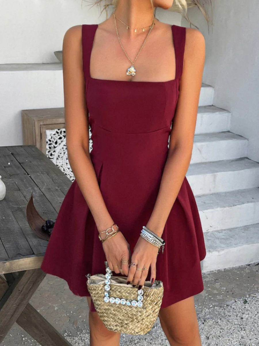 Sleeveless Backless Bow Big Swing Mini&Short Dresses - Image 4