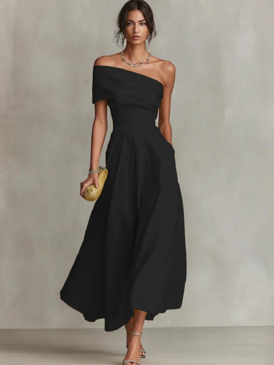 Waist Sloping Shoulders Backless Grace Midi Dresses - Image 3