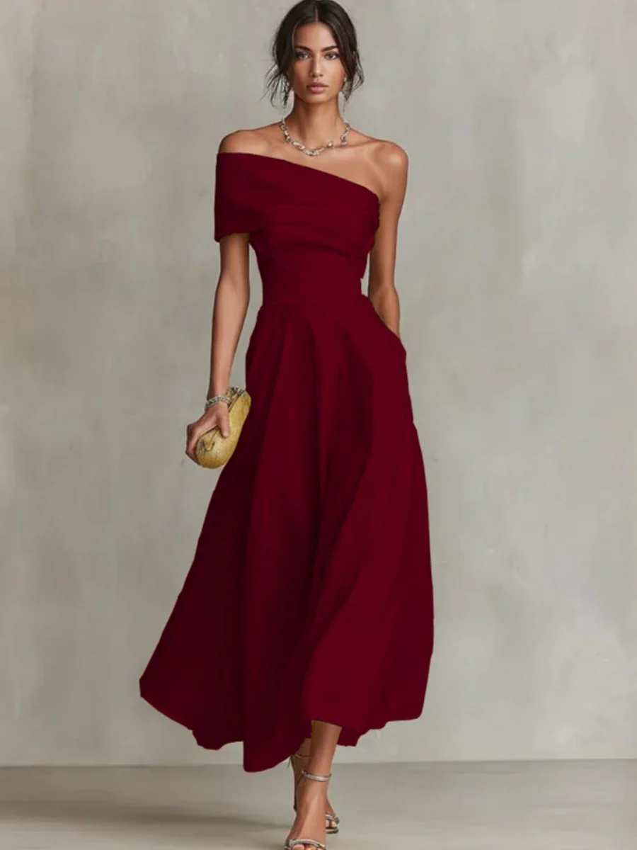 Waist Sloping Shoulders Backless Grace Midi Dresses - Image 5