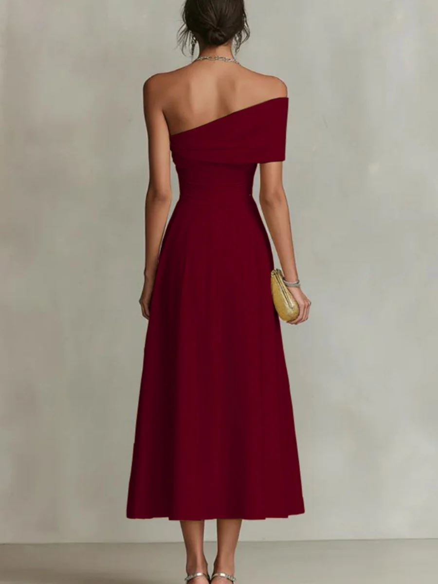 Waist Sloping Shoulders Backless Grace Midi Dresses - Image 6