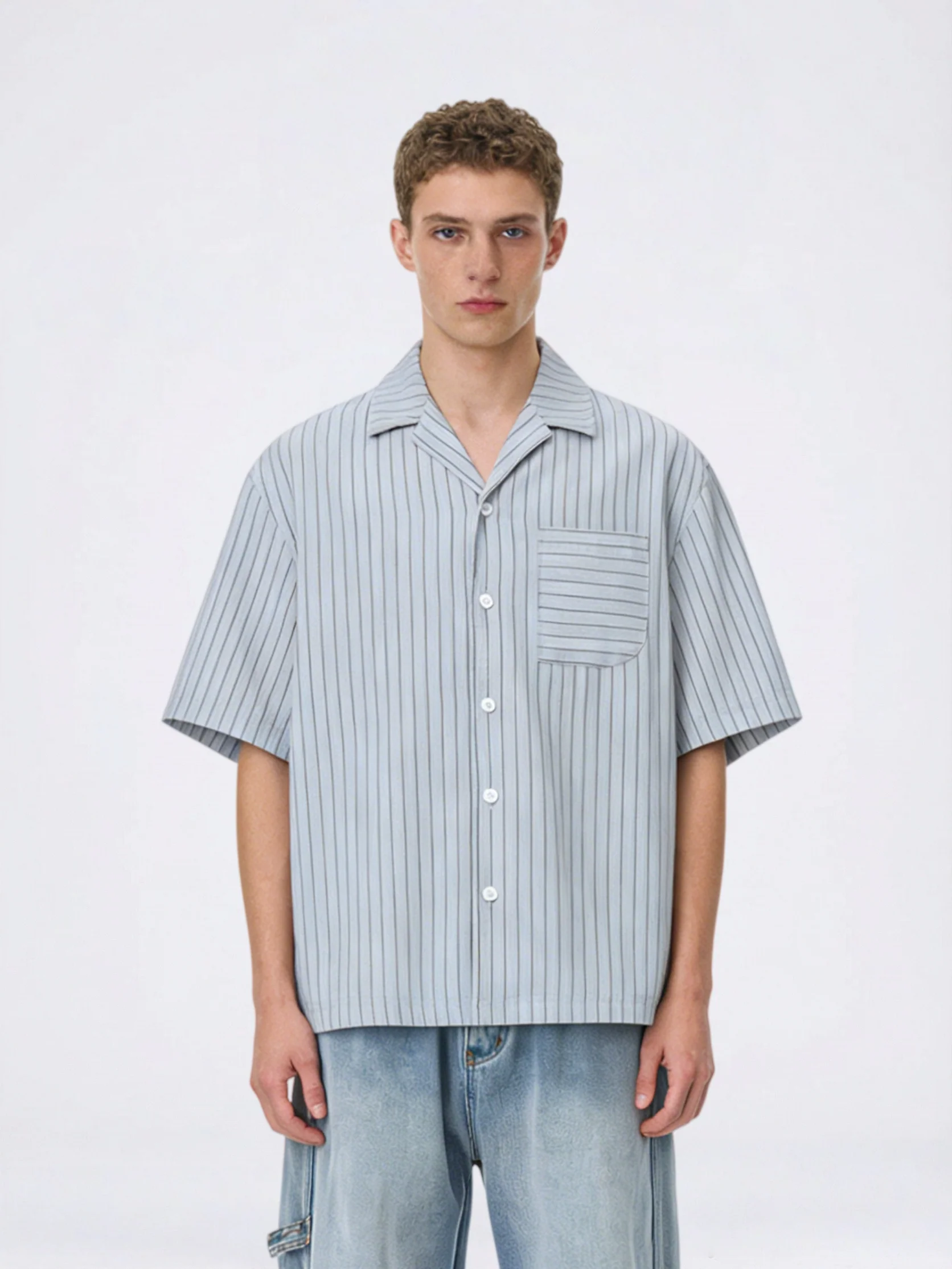 Cuban Territory Vertical Stripe Vacation Shirts