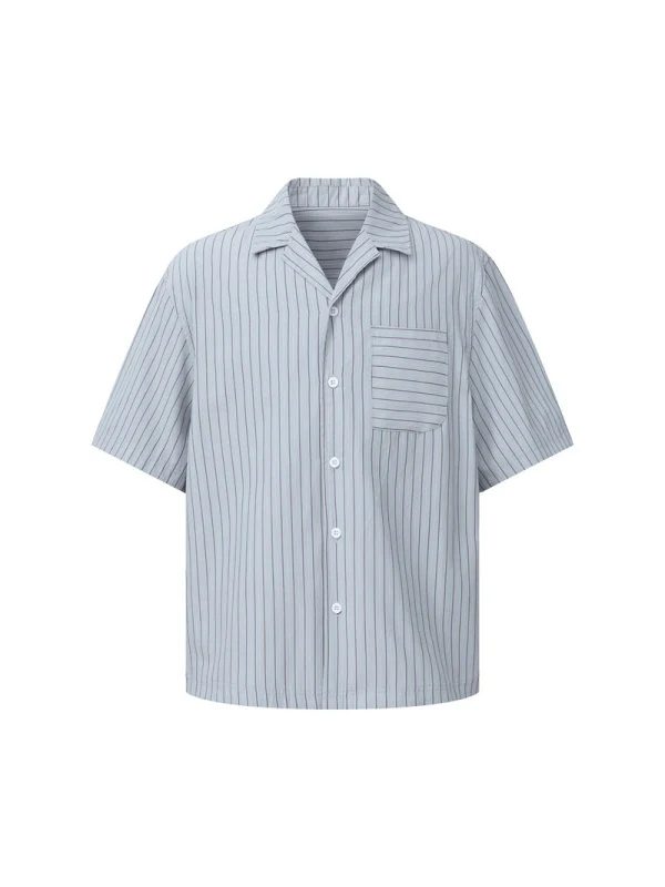 Cuban Territory Vertical Stripe Vacation Shirts - Image 2
