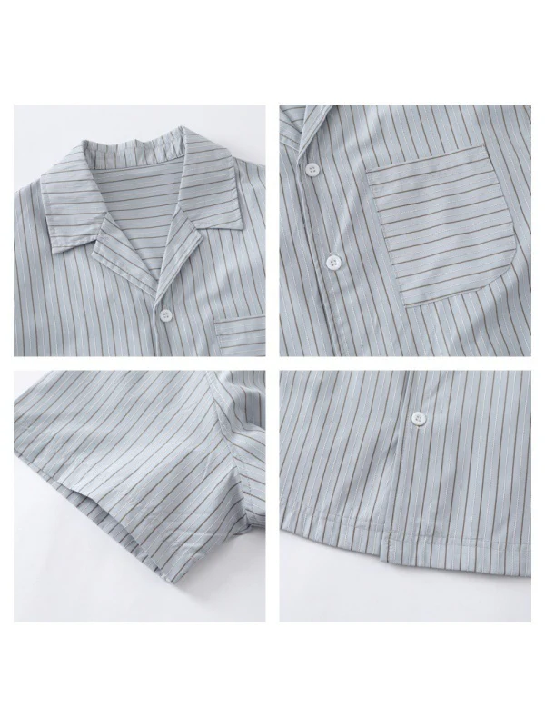 Cuban Territory Vertical Stripe Vacation Shirts - Image 4
