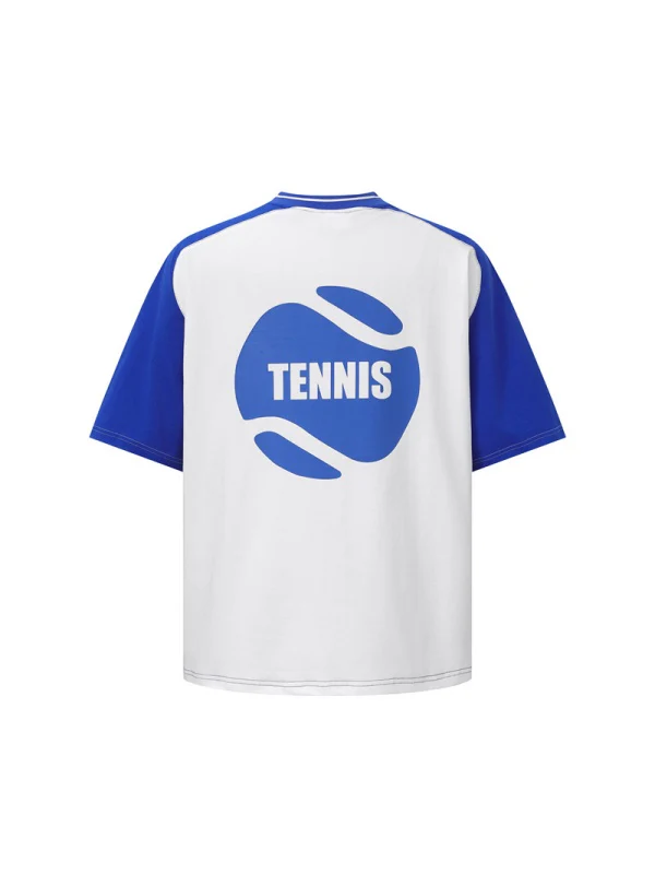 Color-blocked Letter Printed T-shirts - Image 3