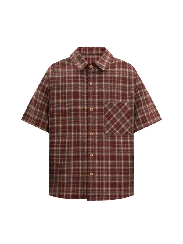 Plaid Layered-look Retro Shirts - Image 2