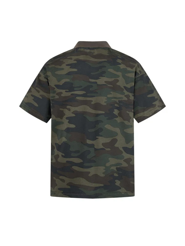 Camouflage Color-blocked Loose-fit Polo - Image 3