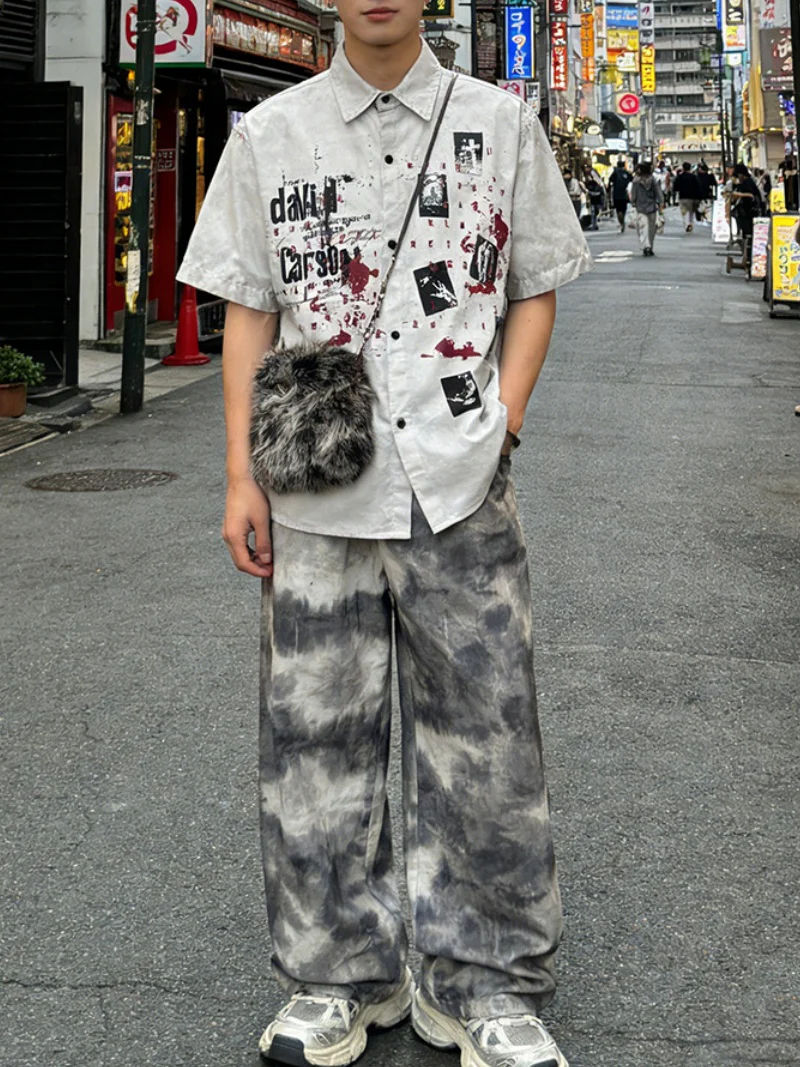 Distressed Dark Graffiti Printed Shirts - Image 5