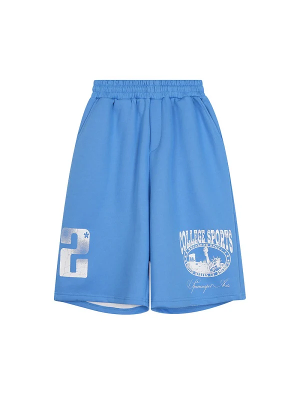 Number Letter Printed Shorts - Image 2