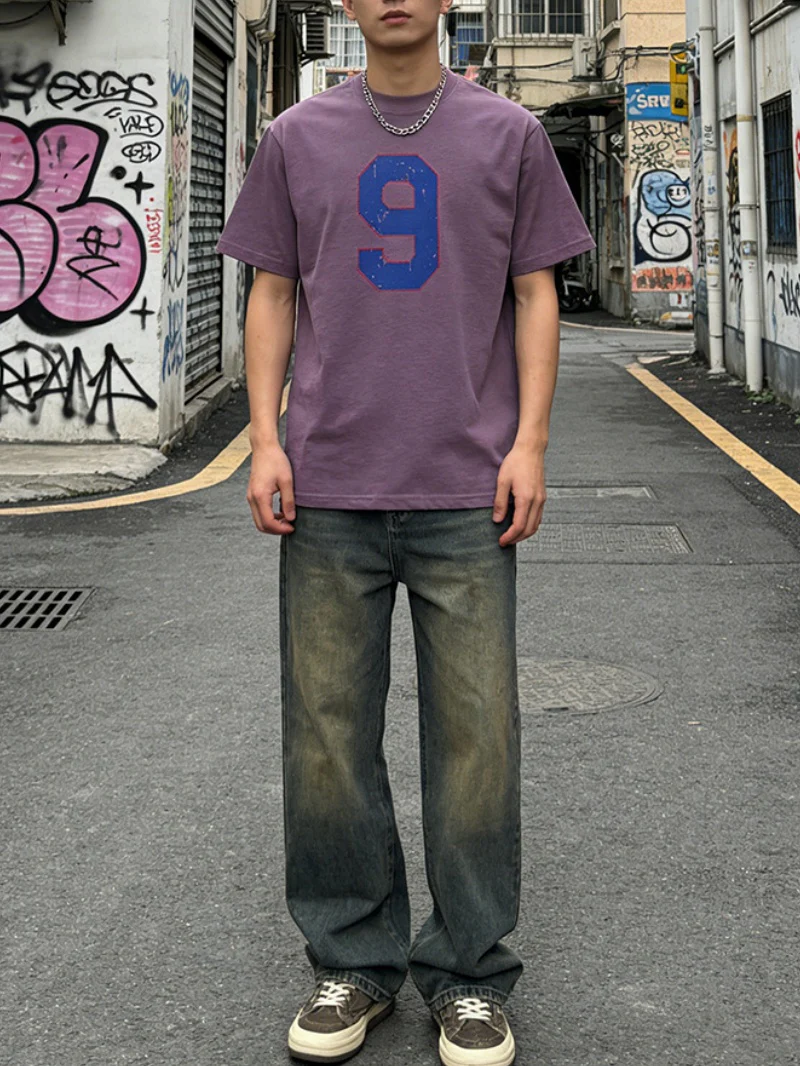 Distressed Number Printed T-shirts - Image 4
