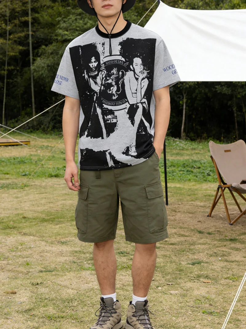 Rock Retro Portrait Printed T-shirts - Image 5