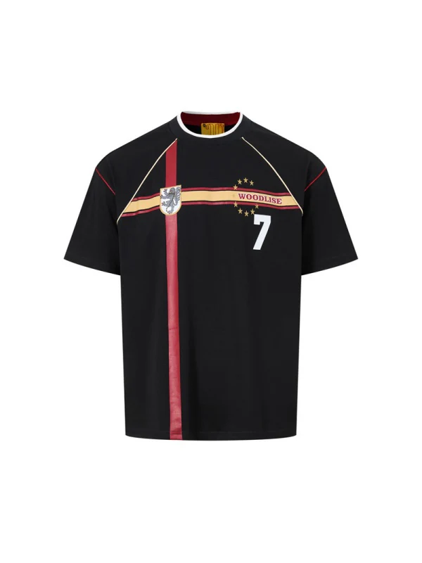Retro Jersey Number Cross Pattern Printed T-shirts - Image 4