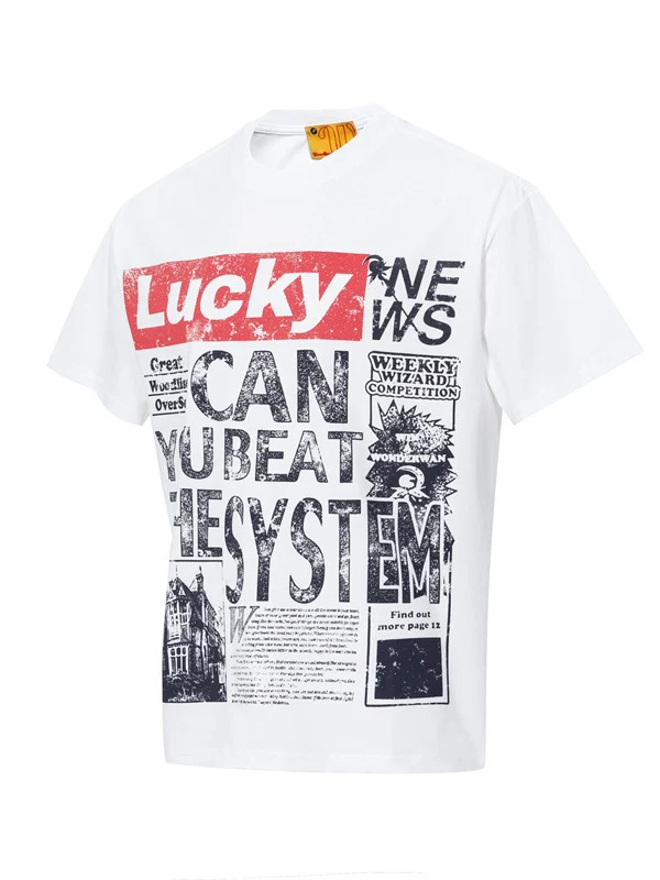 Retro Newspaper Letter Printed T-shirts - Image 2