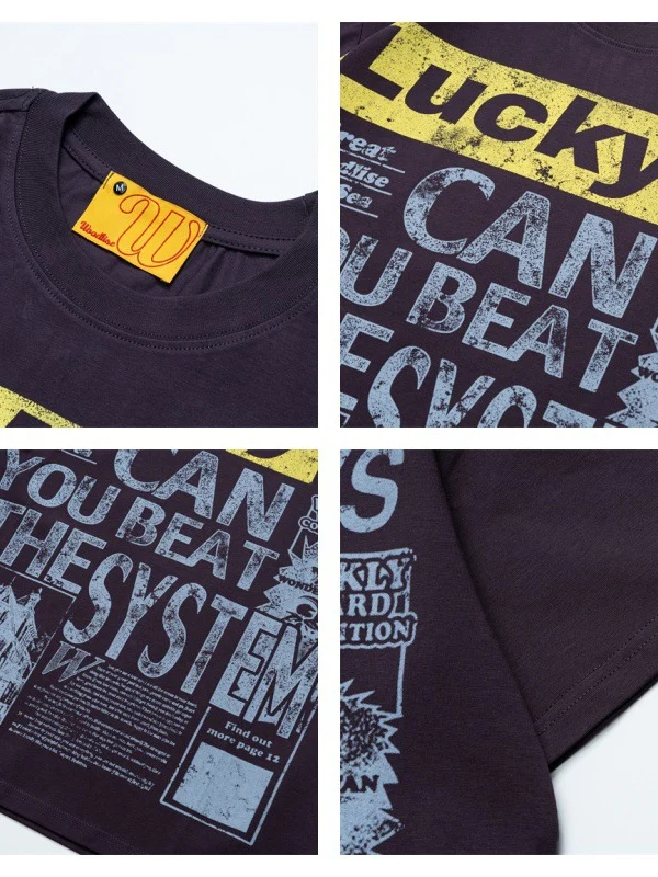 Retro Newspaper Letter Printed T-shirts - Image 4