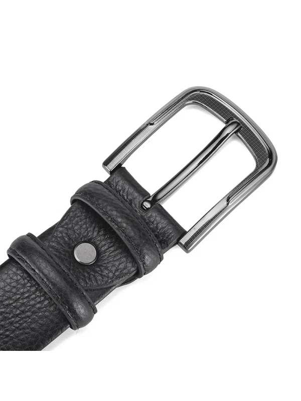 Genuine Leather Pin Buckle Lychee Pattern Simple Belts - Image 5