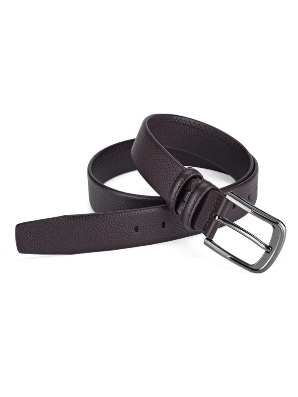 Genuine Leather Pin Buckle Lychee Pattern Simple Belts - Image 7
