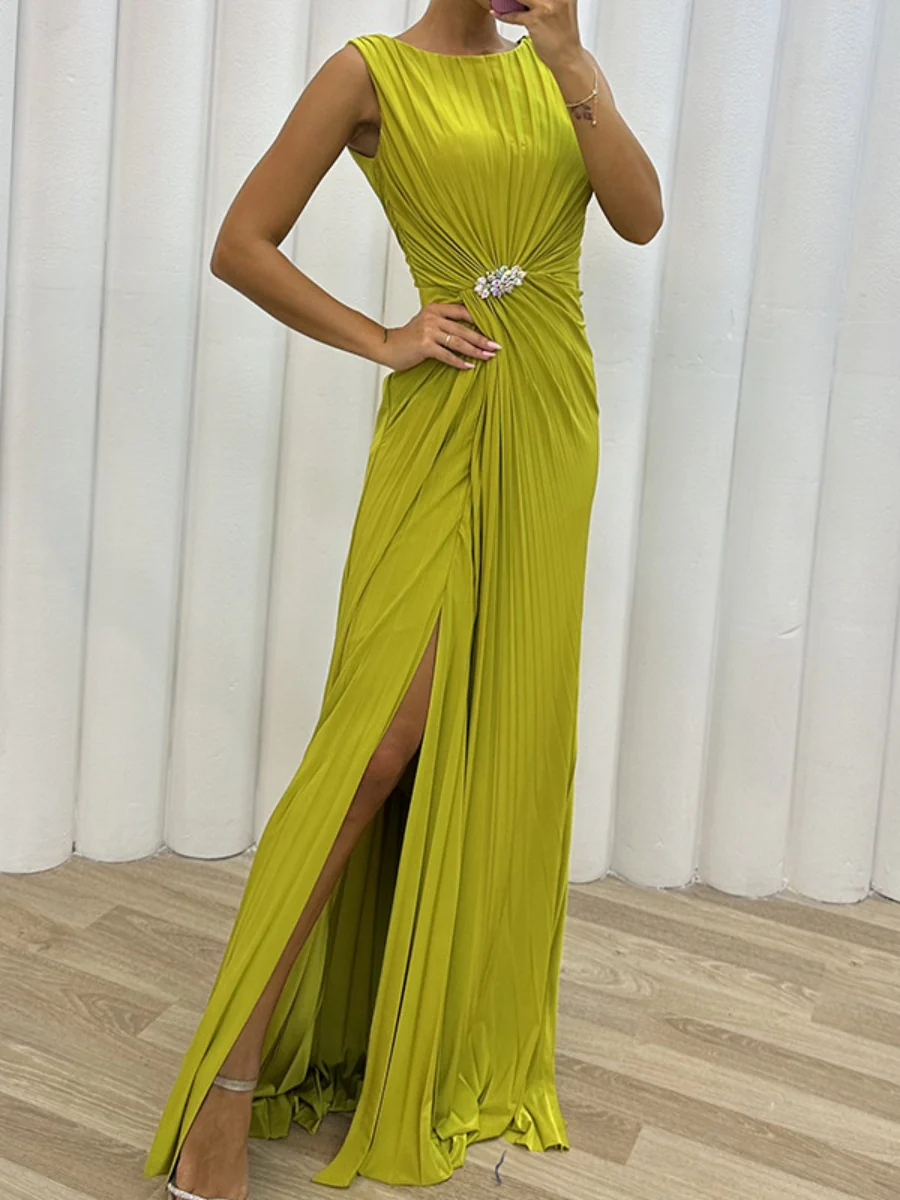 Crimp Slits Parties Maxi Dresses - Image 3